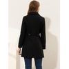 image:imageAllegra K Womens Single Breasted Pea Coats Peter Pan Collar Warm Winter Outwear Casual Work Office OvercoatBlack