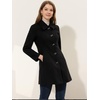 image:imageAllegra K Womens Single Breasted Pea Coats Peter Pan Collar Warm Winter Outwear Casual Work Office OvercoatBlack