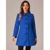 image:imageAllegra K Womens Single Breasted Pea Coats Peter Pan Collar Warm Winter Outwear Casual Work Office OvercoatBlue