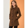 image:imageAllegra K Womens Single Breasted Pea Coats Peter Pan Collar Warm Winter Outwear Casual Work Office OvercoatBrown