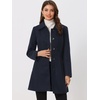 image:imageAllegra K Womens Single Breasted Pea Coats Peter Pan Collar Warm Winter Outwear Casual Work Office OvercoatDark Blue