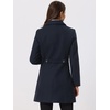 image:imageAllegra K Womens Single Breasted Pea Coats Peter Pan Collar Warm Winter Outwear Casual Work Office OvercoatDark Blue