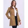 image:imageAllegra K Womens Single Breasted Pea Coats Peter Pan Collar Warm Winter Outwear Casual Work Office OvercoatDark Camel