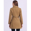 image:imageAllegra K Womens Single Breasted Pea Coats Peter Pan Collar Warm Winter Outwear Casual Work Office OvercoatDark Camel