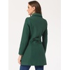 image:imageAllegra K Womens Single Breasted Pea Coats Peter Pan Collar Warm Winter Outwear Casual Work Office OvercoatDark Green