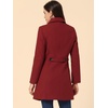 image:imageAllegra K Womens Single Breasted Pea Coats Peter Pan Collar Warm Winter Outwear Casual Work Office OvercoatDark Red