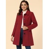 image:imageAllegra K Womens Single Breasted Pea Coats Peter Pan Collar Warm Winter Outwear Casual Work Office OvercoatDark Red