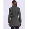 image:imageAllegra K Womens Single Breasted Pea Coats Peter Pan Collar Warm Winter Outwear Casual Work Office OvercoatDeep Grey