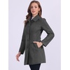 image:imageAllegra K Womens Single Breasted Pea Coats Peter Pan Collar Warm Winter Outwear Casual Work Office OvercoatDeep Grey