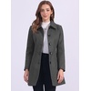 image:imageAllegra K Womens Single Breasted Pea Coats Peter Pan Collar Warm Winter Outwear Casual Work Office OvercoatDeep Grey