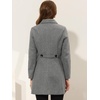 image:imageAllegra K Womens Single Breasted Pea Coats Peter Pan Collar Warm Winter Outwear Casual Work Office OvercoatGrey
