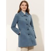 image:imageAllegra K Womens Single Breasted Pea Coats Peter Pan Collar Warm Winter Outwear Casual Work Office OvercoatGrey Blue