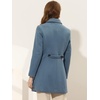 image:imageAllegra K Womens Single Breasted Pea Coats Peter Pan Collar Warm Winter Outwear Casual Work Office OvercoatGrey Blue