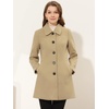 image:imageAllegra K Womens Single Breasted Pea Coats Peter Pan Collar Warm Winter Outwear Casual Work Office OvercoatKhaki