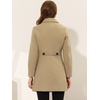 image:imageAllegra K Womens Single Breasted Pea Coats Peter Pan Collar Warm Winter Outwear Casual Work Office OvercoatKhaki