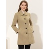 image:imageAllegra K Womens Single Breasted Pea Coats Peter Pan Collar Warm Winter Outwear Casual Work Office OvercoatKhaki