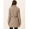 image:imageAllegra K Womens Single Breasted Pea Coats Peter Pan Collar Warm Winter Outwear Casual Work Office OvercoatLight Brown