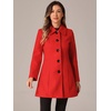 image:imageAllegra K Womens Single Breasted Pea Coats Peter Pan Collar Warm Winter Outwear Casual Work Office OvercoatRed