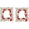 image:imageAllegra K 2 PCS Womens Square Rhinestones Shoe Clips Pearls Removable Buckles Shoe Decorations for GiftsRed