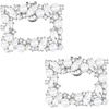 image:imageAllegra K 2 PCS Womens Square Rhinestones Shoe Clips Pearls Removable Buckles Shoe Decorations for GiftsSilverPearl