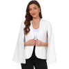 image:imageAllegra K Cape Sleeve Blazer for Womens Business Work Open Front Casual Jacket CoatPure White