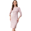 image:imageAllegra K Tweed Dress for Womens Boat Neck 34 Sleeve Elegant Work Pencil Sheath DressPink