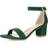 image:imageAllegra K Womens Open Toe Block Heel Ankle Strap Emerald Green Sandals  75 m US