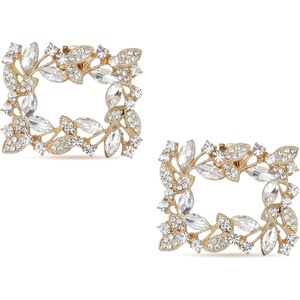image:imageAllegra K 2 PCS Womens Square Rhinestones Shoe Clips Pearls Removable Buckles Shoe Decorations for GiftsClearSquare
