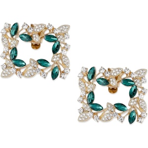 image:imageAllegra K 2 PCS Womens Square Rhinestones Shoe Clips Pearls Removable Buckles Shoe Decorations for GiftsGreenSquare