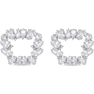 image:imageAllegra K 2 PCS Womens Square Rhinestones Shoe Clips Pearls Removable Buckles Shoe Decorations for GiftsSilverTrapezoid