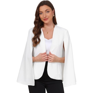 image:imageAllegra K Cape Sleeve Blazer for Womens Business Work Open Front Casual Jacket CoatPure White