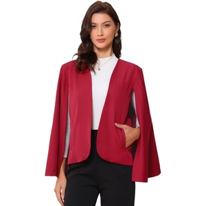 image:imageAllegra K Cape Sleeve Blazer for Womens Business Work Open Front Casual Jacket CoatRed