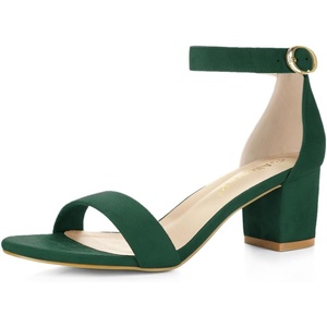 image:imageAllegra K Womens Open Toe Block Heel Ankle Strap Emerald Green Sandals  75 m US