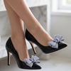 image:imageAllegra K 2 PCS Womens Bow Shoe Clips Rhinestone Satin Shoe Buckle Removable Decorative Clips for Heels FlatsGrayBow