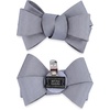 image:imageAllegra K 2 PCS Womens Bow Shoe Clips Rhinestone Satin Shoe Buckle Removable Decorative Clips for Heels FlatsGrayBow