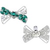 image:imageAllegra K 2 PCS Womens Bow Shoe Clips Rhinestone Satin Shoe Buckle Removable Decorative Clips for Heels FlatsGreenRhinestone