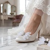 image:imageAllegra K 2 PCS Womens Bow Shoe Clips Rhinestone Satin Shoe Buckle Removable Decorative Clips for Heels FlatsLight GrayTwist