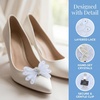 image:imageAllegra K 2 PCS Womens Bow Shoe Clips Rhinestone Satin Shoe Buckle Removable Decorative Clips for Heels FlatsLight GrayTwist