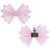 image:imageAllegra K 2 PCS Womens Bow Shoe Clips Rhinestone Satin Shoe Buckle Removable Decorative Clips for Heels FlatsPinkTulle