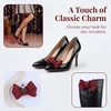 image:imageAllegra K 2 PCS Womens Bow Shoe Clips Rhinestone Satin Shoe Buckle Removable Decorative Clips for Heels FlatsRedBow