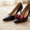image:imageAllegra K 2 PCS Womens Bow Shoe Clips Rhinestone Satin Shoe Buckle Removable Decorative Clips for Heels FlatsRedBow