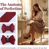 image:imageAllegra K 2 PCS Womens Bow Shoe Clips Rhinestone Satin Shoe Buckle Removable Decorative Clips for Heels FlatsRedBow