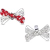image:imageAllegra K 2 PCS Womens Bow Shoe Clips Rhinestone Satin Shoe Buckle Removable Decorative Clips for Heels FlatsRedRhinestone