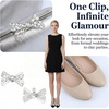 image:imageAllegra K 2 PCS Womens Bow Shoe Clips Rhinestone Satin Shoe Buckle Removable Decorative Clips for Heels FlatsSilverRhinestone