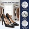 image:imageAllegra K 2 PCS Womens Bow Shoe Clips Rhinestone Satin Shoe Buckle Removable Decorative Clips for Heels FlatsSilverRhinestone