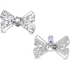 image:imageAllegra K 2 PCS Womens Bow Shoe Clips Rhinestone Satin Shoe Buckle Removable Decorative Clips for Heels FlatsSilverRhinestone