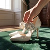 image:imageAllegra K 2 PCS Womens Rhinestone Shoe Clips Detachable Crystal Shoe Buckle Clips for Wedding PartySilverSquare