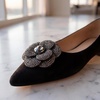 image:imageAllegra K 2 PCS Womens Rose Flower Shoe Clips Detachable Wedding Shoe Embellishment for FlatsBlack