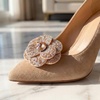 image:imageAllegra K 2 PCS Womens Rose Flower Shoe Clips Detachable Wedding Shoe Embellishment for FlatsCream