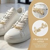 image:imageAllegra K 4 PCS Womens Shoelace Charm DIY Decorative Rhinestones Shoe Clips Faux Pearl for PartyGold Silver1